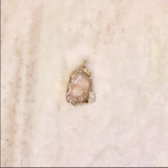 Rose Quartz Crystal Rock Pendant - Picture 3 of 3